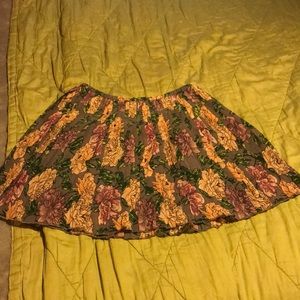 Pleated floral skirt